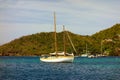 A pretty cruising yacht in the caribbean Royalty Free Stock Photo