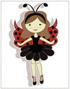 Pretty cute girl ladybug Royalty Free Stock Photo