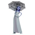 A Pretty 3D Skull Princess a Cartoon Character with an umbrella