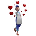 Pretty 3D Waiter Picture showing love sign finger