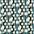 Pretty daisy floral print seamless background eps10