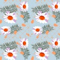 Pretty daisy floral print, seamless background