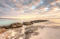 Pretty dappled sunrise sky in the morning at Scottish Rocks, Australia