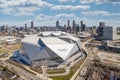 Pretty day above Mercedes Benz stadium in Atlanta Royalty Free Stock Photo