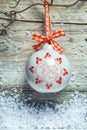 Pretty decorated ceramic Christmas bauble