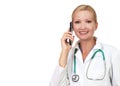 Pretty doctor on the phone Royalty Free Stock Photo