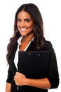 Pretty female secretary holding business files Royalty Free Stock Photo