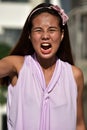 Pretty Filipina Woman And Anger
