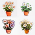 pretty flower stickers Royalty Free Stock Photo