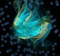 Fractal Rendered Abstract Futuristic Background.