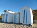 The for pretty french beach cabins in summer