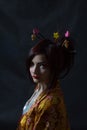 Pretty geisha in kimono Royalty Free Stock Photo