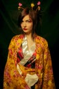 Pretty geisha in kimono Royalty Free Stock Photo