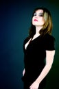 Pretty Girl in Black Dress Royalty Free Stock Photo