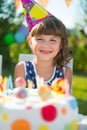 Pretty girl at child's birthday party Royalty Free Stock Photo