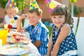 Pretty girl at child's birthday party Royalty Free Stock Photo