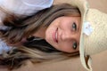Pretty girl in cowboy hat Royalty Free Stock Photo