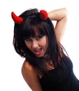 Pretty girl in devil costume Royalty Free Stock Photo