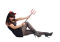 Pretty girl in devil costume Royalty Free Stock Photo