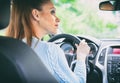 Pretty girl driving car Royalty Free Stock Photo