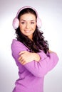 Pretty girl with earmuff Royalty Free Stock Photo