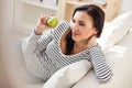 Pretty girl eating healthy food Royalty Free Stock Photo