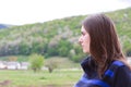 Pretty girl enjoying countryside view