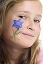 Pretty girl with flower butterfly make-up Royalty Free Stock Photo