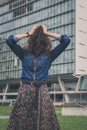 Pretty girl hiding face with her hair Royalty Free Stock Photo