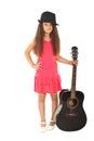 Pretty girl holding guitar Royalty Free Stock Photo