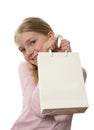 Pretty Girl Holding a Shopping Bag Royalty Free Stock Photo