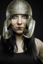 Pretty girl with roman helmet