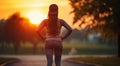 pretty girl running in nature, sports girl running, young woman