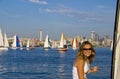 Pretty Girl on a sailboat