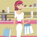 Pretty girl shopping Royalty Free Stock Photo