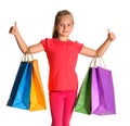 Pretty girl with shopping bags Royalty Free Stock Photo