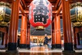 Pretty Girl is standing under Red Lantern of Sensoji TempleÃ¢â¬â¢s