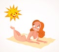 Pretty girl sunbathing Royalty Free Stock Photo