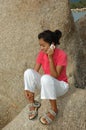 Pretty Girl Talking on Mobile Phone