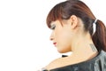 Pretty girl with tatoo on neck Royalty Free Stock Photo