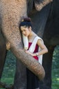 Pretty girl in traditional thai costumes