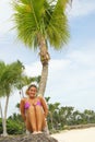 Pretty girl on a tropical beach Royalty Free Stock Photo