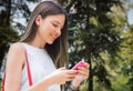 Pretty girl using mobile phone Royalty Free Stock Photo