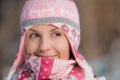 Pretty girl wearing warm hat and scarf Royalty Free Stock Photo