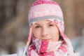 Pretty girl wearing warm hat and scarf Royalty Free Stock Photo