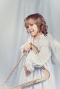 Pretty girl with wings, christmas Royalty Free Stock Photo