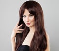 Pretty Girl Woman with Long Healthy Brown Hair Royalty Free Stock Photo