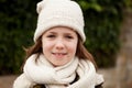 Pretty girl with wool hat in a park Royalty Free Stock Photo