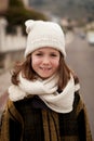 Pretty girl with wool hat in a park Royalty Free Stock Photo