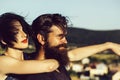 Pretty girl hugs handsome man Royalty Free Stock Photo